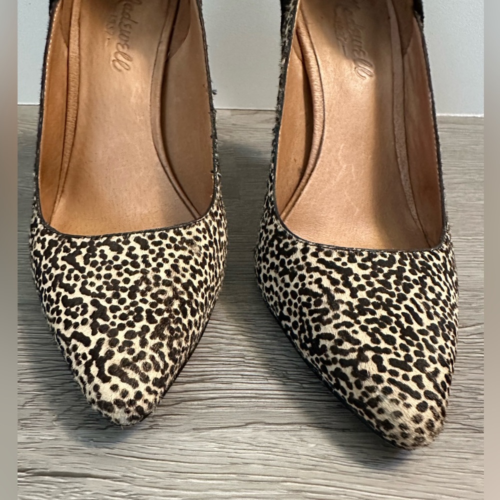 Madewell Leopard Print Pointed-Toe Pumps with Black Heel - Picture 5 of 8